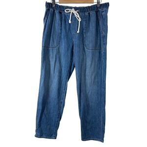 J. Crew Women's Jeans Chambray 100% Cotton Drawstring Pockets High Rise Size‎ 30